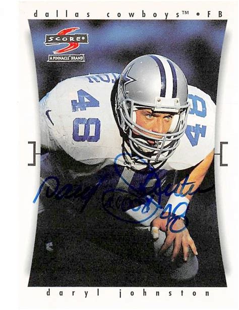 Daryl Moose Johnston Autographed Football Card Dallas Cowboys Nfl