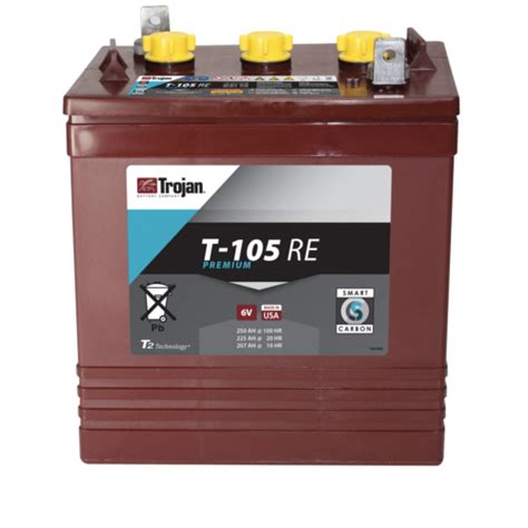 Trojan T105 Re Deep Cycle Battery 6v 225ah Solerus Energy