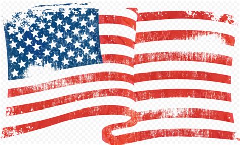 Waving American Flag Grunge Rubber Stamp Texture Citypng