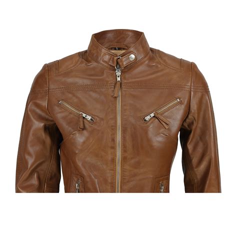 Mens Ladies Real Leather Vintage Fitted Biker Jacket For Him Or Her In