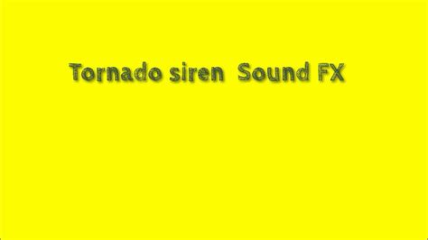 Tornado Siren Sound Fx Youtube