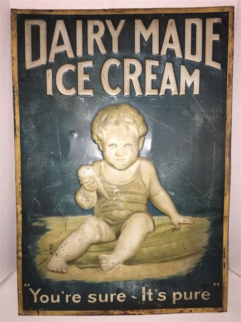 Rare Dairy Made Ice Cream Sign Ebay Ice Cream Sign Make Ice Cream