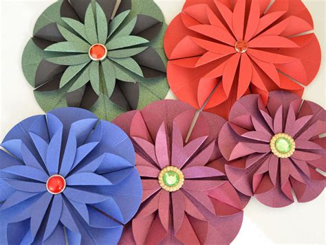 Items Similar To Paper Flowers Flower Embellishments Paper Flowers Scrapbooking Cardmaking Set