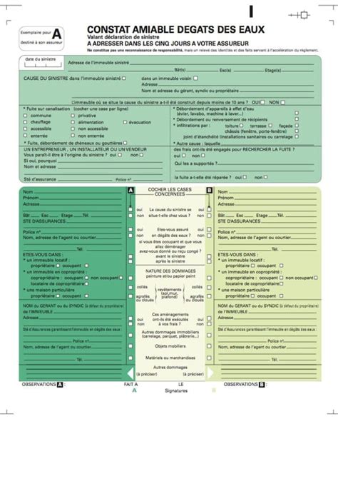 Comment Remplir Un Constat De Dégât Des Eaux