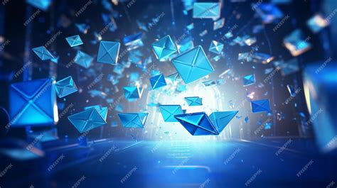 Premium Ai Image Futuristic Blue Express Envelope And Parcel Abstract