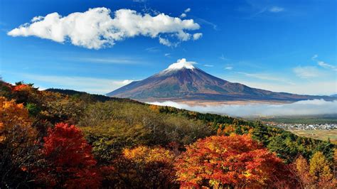 Wallpaper Id 132888 Japan Mount Fuji Sky Blue Clouds Nature
