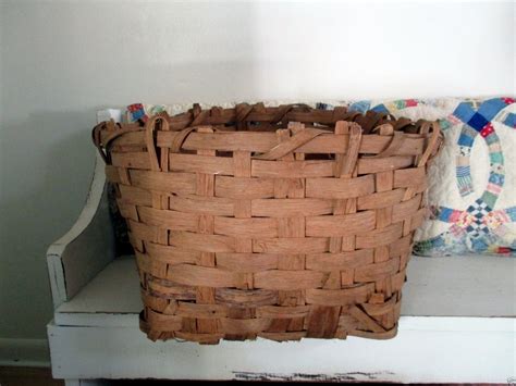 Split Oak Cotton Picking Gathering Basket Primitive Farmhouse