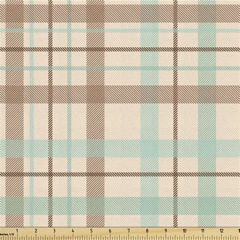 Plaid Fabric By The Yard Scottish Country Style Tartan With Abstract