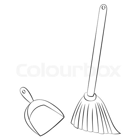 Broom And Dustpan Stock Vector Colourbox