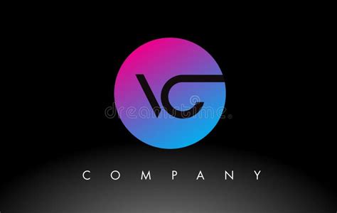 Vc Letter Logo Design Icon With Purple Neon Blue Colors And Circular