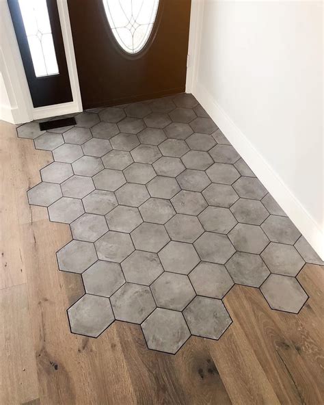 Hexagon Tile Transition Into Wood Flooring By Matt Gibson Product
