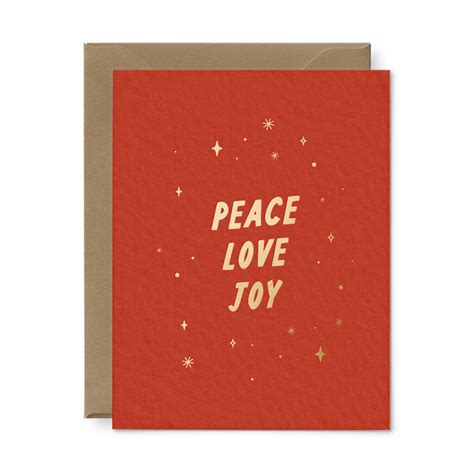 Peace Love Joy Holiday Greeting Card Ruff House Print Shop