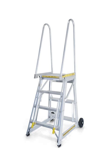 8 Steps Step Thru Access Mobile Work Platform Ladder Stockmaster