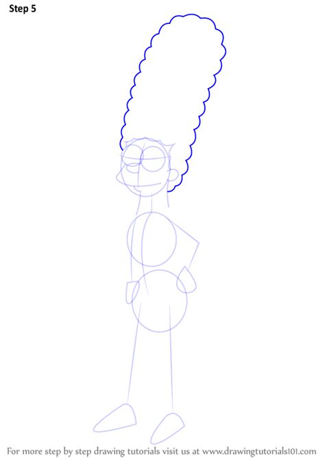 Learn How To Draw Marge Simpson From The Simpsons The Simpsons Step By Step Drawing