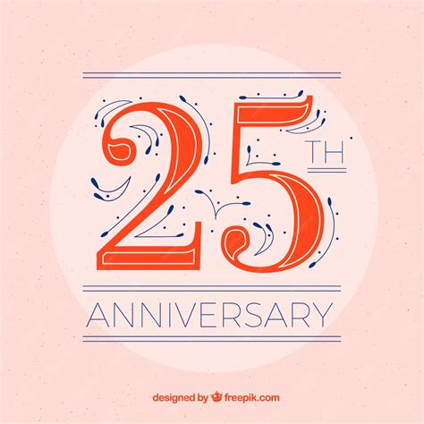 Premium Vector Happy 25th Anniversary Background In Flat Style