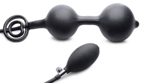 Devils Rattle Inflatable Silicone Anal Plug W Cock Ball Ring Prostate Butt Ass AG Free