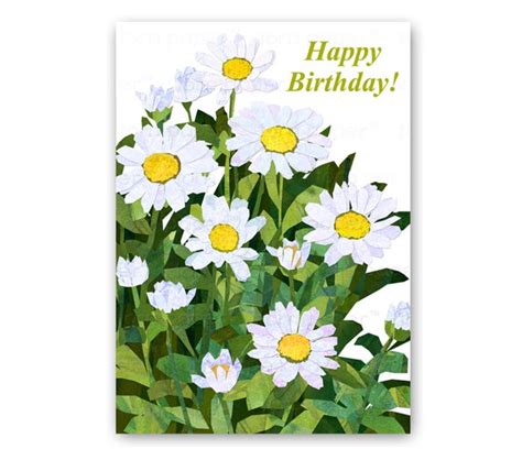 Happy Birthday Card A Bouquet Of Daisies Also Available