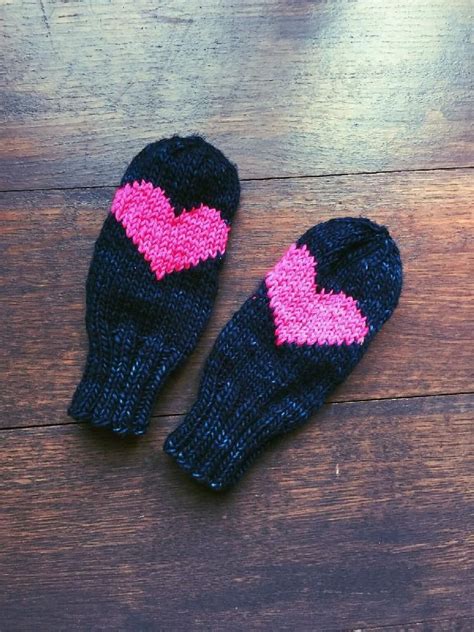 Steal My Heart Mittens Knitting Pattern By Ellie D