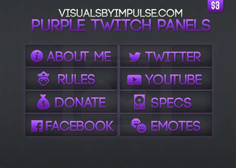 Visuals By Impulse On Twitter Purple Twitch Panels Make Your Stream
