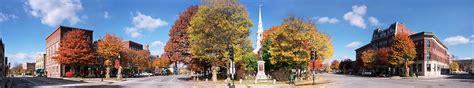 Fall Foliage Panorama Of Central Square Keene New