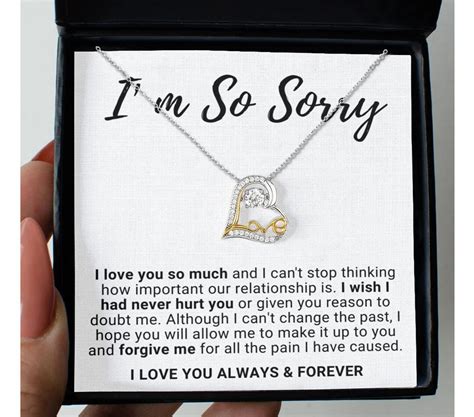 Apology Necklace For Her Forgiveness T For Girlfriend Etsy
