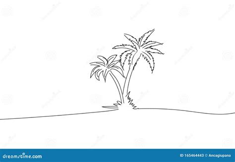 Drawing Sketch Of Tropical Coconut Palm Trees Stock Vector