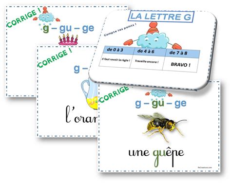 Orthographe Séquence La Lettre G Recreatisse