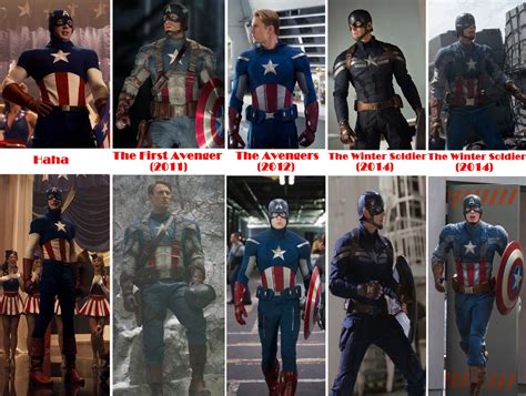 Captain Americas Different Uniforms