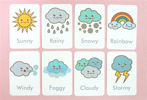Save yourself hours handwriting notes. Free Printable: Weather Flash Cards | Preschool weather ...