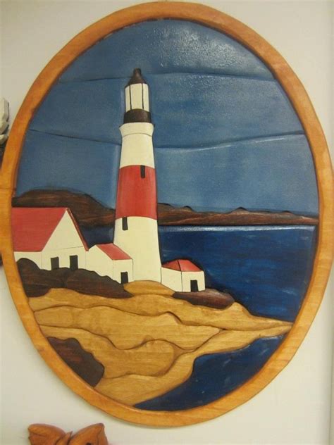 Intarsia Wood Lighthouse Arte De Talla De Madera Arte En Madera