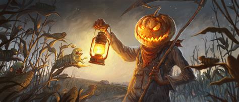 Wallpaper Pumpkin Halloween Horror 3000x1283 Snoop182 1950215