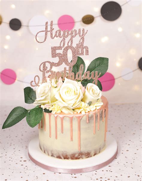 Decoration da 12.000 secondi a 25 fps. Rose Gold 50th Birthday Cake - Cakey Goodness