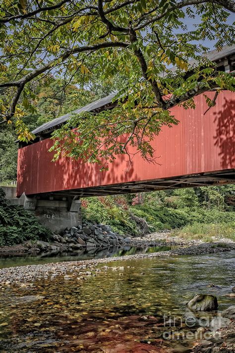 Red Covered Bridge Vermont 6 Photograph By Edward Fielding Fine Art