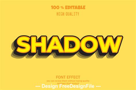 Shadow 3d Font Effect Style Illustration Vector Free Download