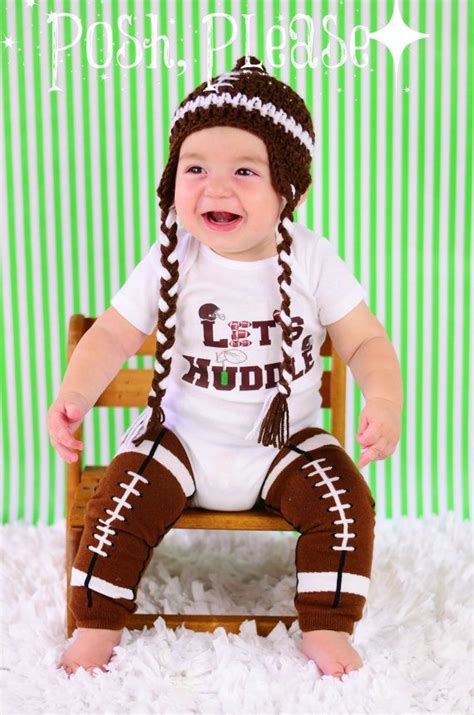 Lets Huddle Newborn Football Outfit Football Onesie By Poshplease 12