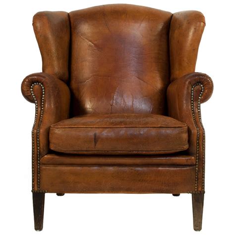 Repair / restore leather tufted wing back chair tutorial. Leather Wingback Chair at 1stdibs