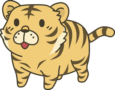 Cute Adorable Kawaii Animal Cartoon Tiger Vinyl Decal