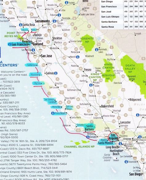 California Coast Map Road Trip Printable Maps