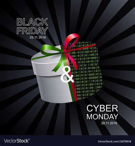 Black Friday And Cyber Monday Sale Banner Vector Image