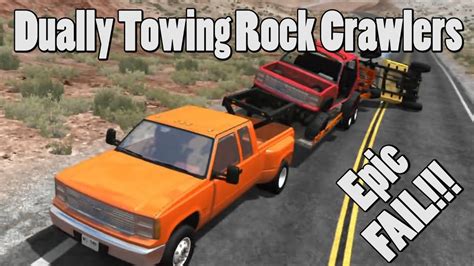 Beamngdrive Dually D Series Towing Rock Carwlers On Gooseneck