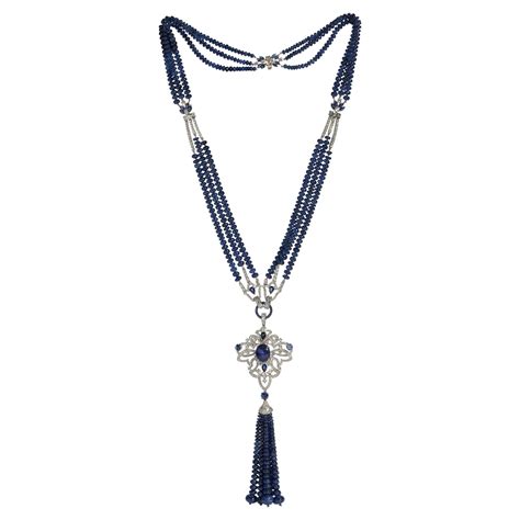 Antique Sapphire Diamond Platinum Cross Pendant Necklace At 1stdibs