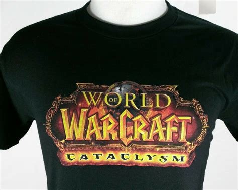 World Of Warcraft Blizzard Men T Shirt Wow Cataclysm Black Game Gamer Medium