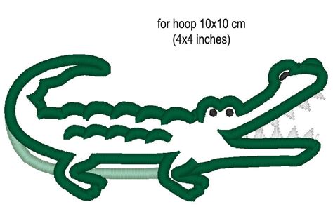 Crocodile Machine Embroidery Applique Design And Filled Stitch Design