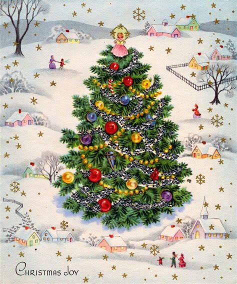 Vintage Christmas Tree Card