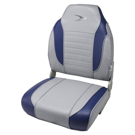 Wise Premium Stripe High Back Boat Seat Marble Grey Midnight Navy