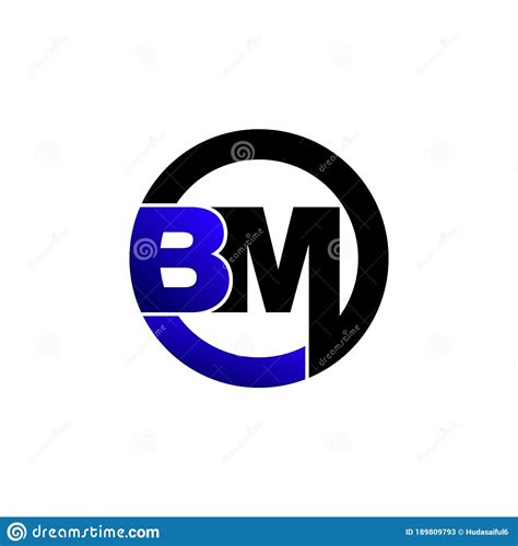 Letter Bm Circle Monogram Logo Icon Design Vector Stock Vector