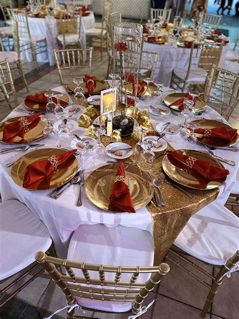 Red White And Gold Wedding Theme Red Gold Wedding Decor Red Gold