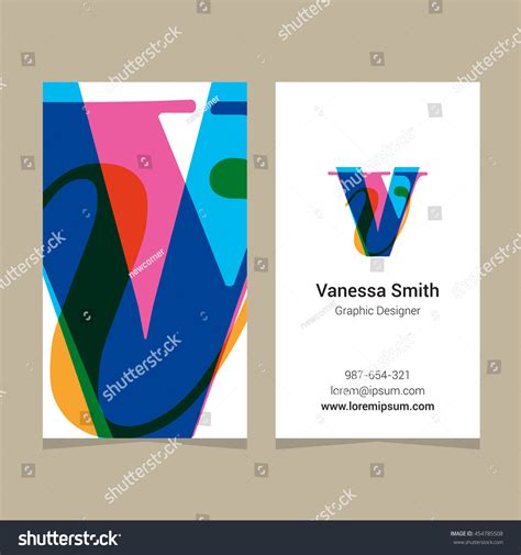 Logo Alphabet Letter V Business Card Stock Vector