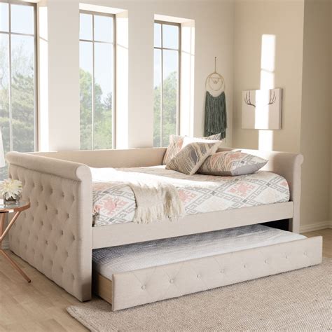 Low Modern Bed With Footboard Upholstered Daybed Coaster Tully Modern