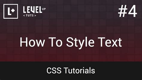 CSS Tutorials 4 How To Style Text YouTube
